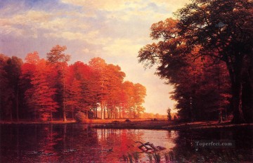 autumn art - Autumn Woods Albert Bierstadt Landscapes river